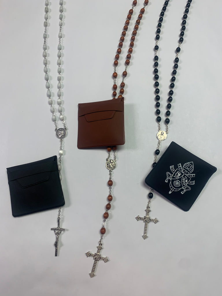Rosaries - Plastic, Assorted (ON SALE) w/ pouch
