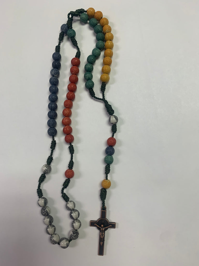 Handmade Rosary - Multi-Wood Bead Rosary with Copper Cross