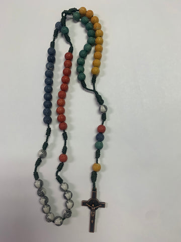 Handmade Rosary - Multi-Wood Bead Rosary with Copper Cross