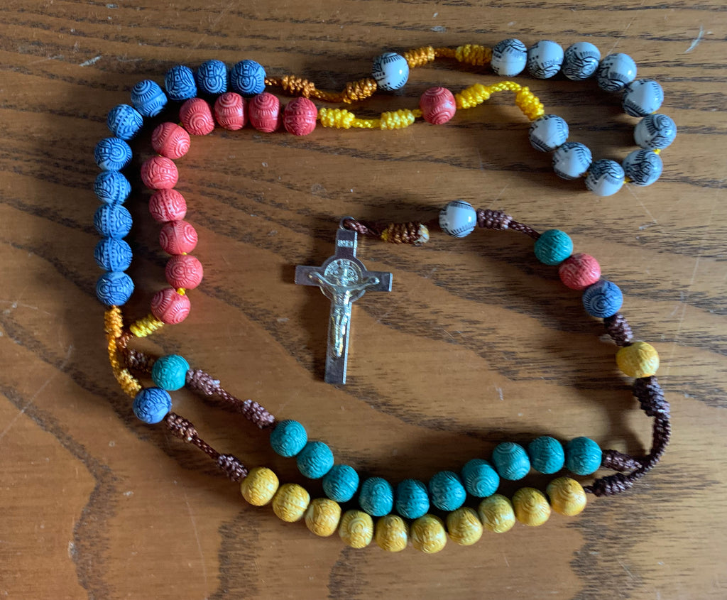 Handmade Rosary - Wooden Bead Rosary with Silver Cross