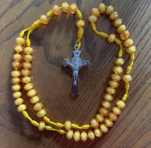 Handmade Rosary - Yellow Bead Rosary